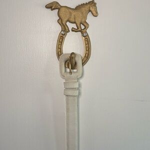 Karen Scott White Leather Belt